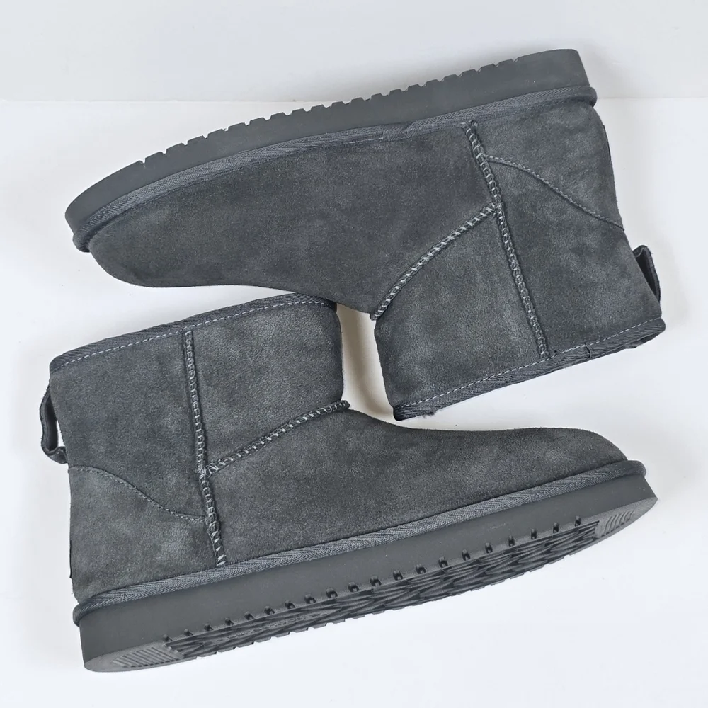 Koolaburra by UGG Koola Mini ll Suede Ankle Boots Pull On Gray Women's US 10